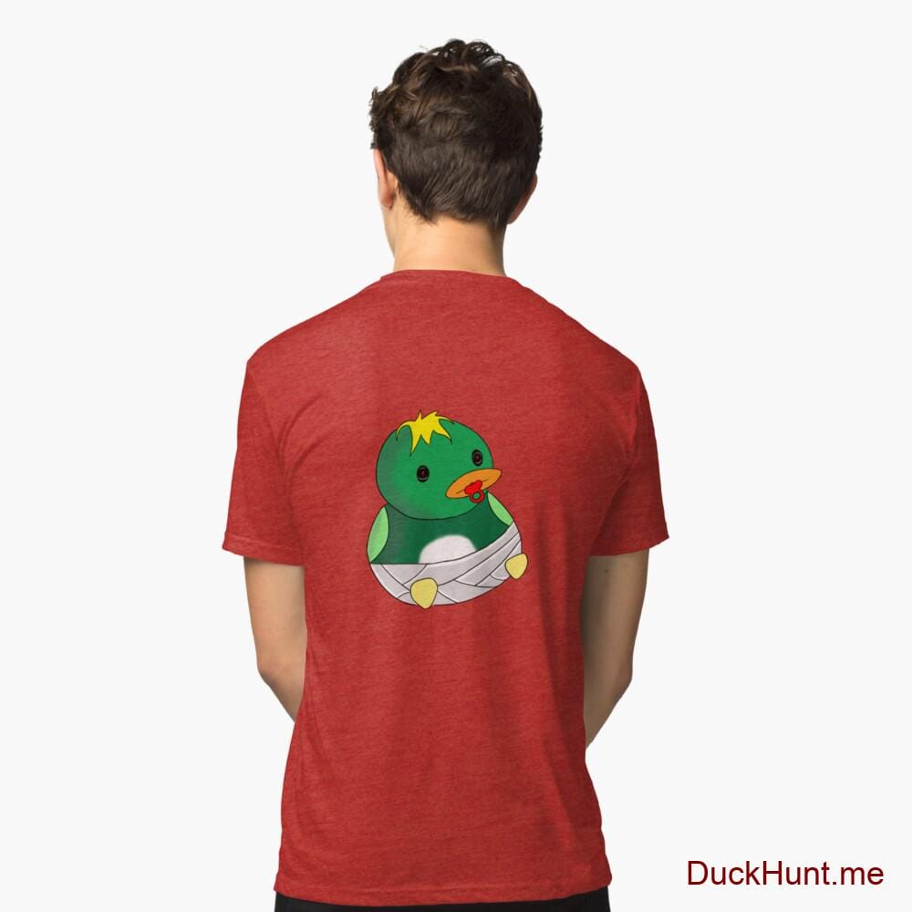 Baby duck Red Tri-blend T-Shirt (Back printed)