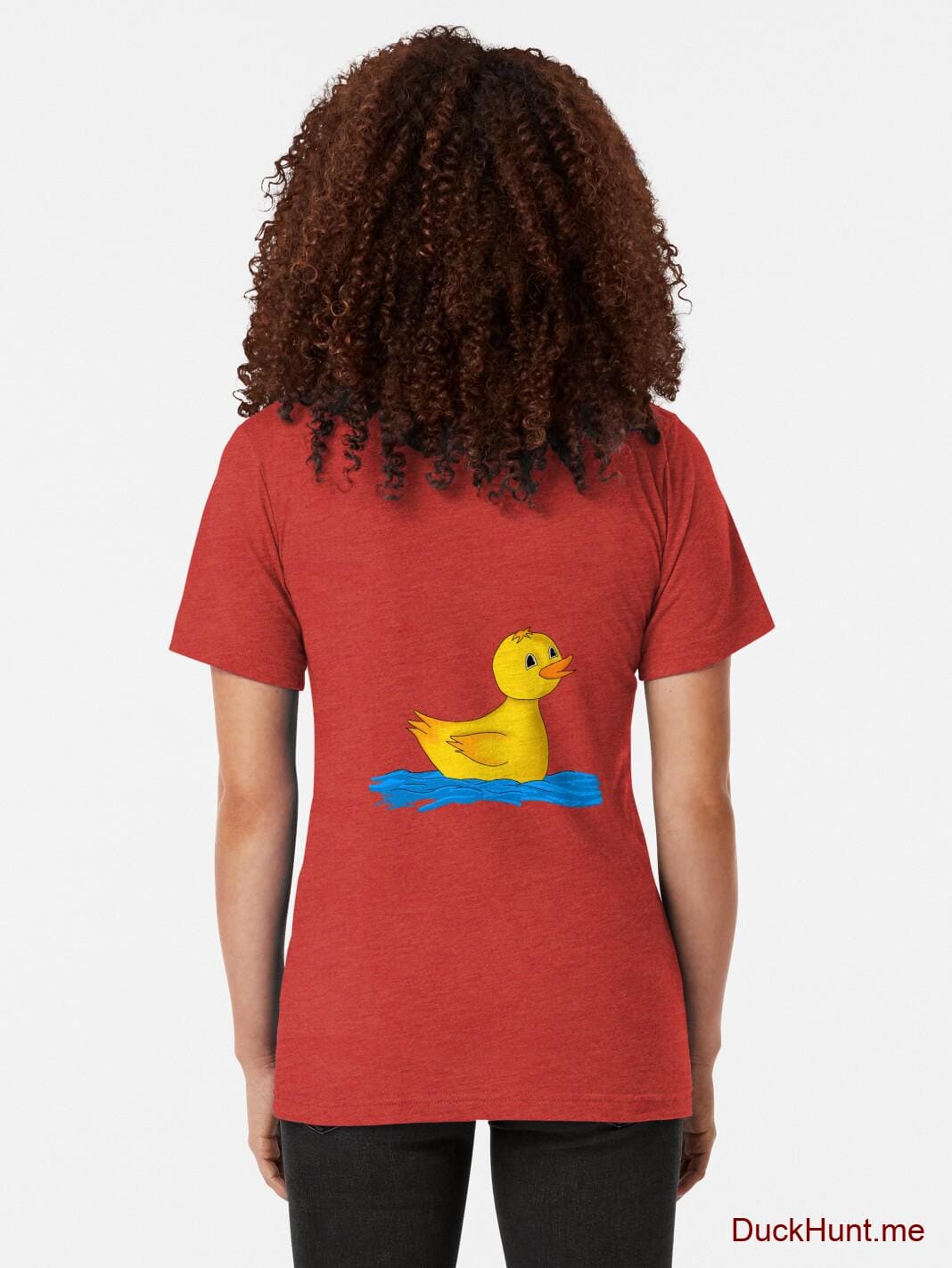 Plastic Duck Red Tri-blend T-Shirt (Back printed) alternative image 1