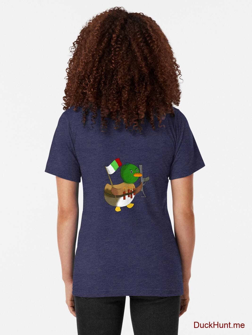 Kamikaze Duck Navy Tri-blend T-Shirt (Back printed) alternative image 1
