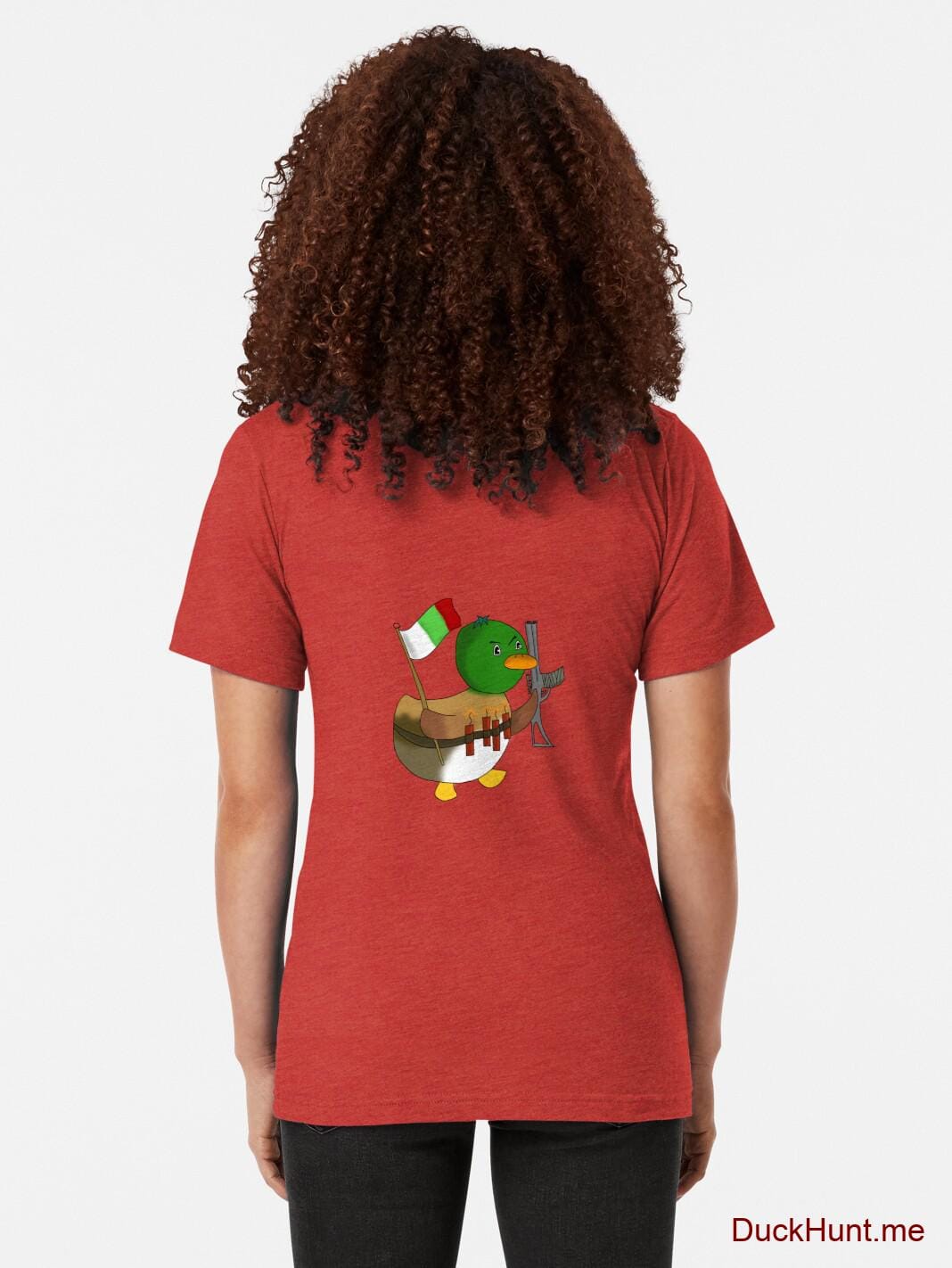 Kamikaze Duck Red Tri-blend T-Shirt (Back printed) alternative image 1