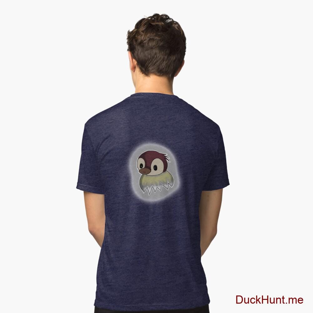 Ghost Duck (foggy) Navy Tri-blend T-Shirt (Back printed)