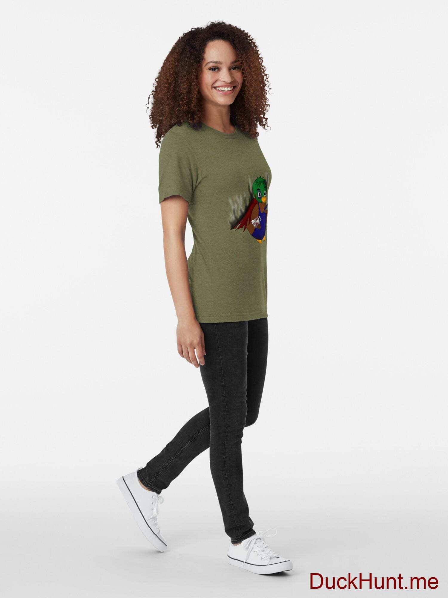 Dead Boss Duck (smoky) Green Tri-blend T-Shirt (Front printed) alternative image 3