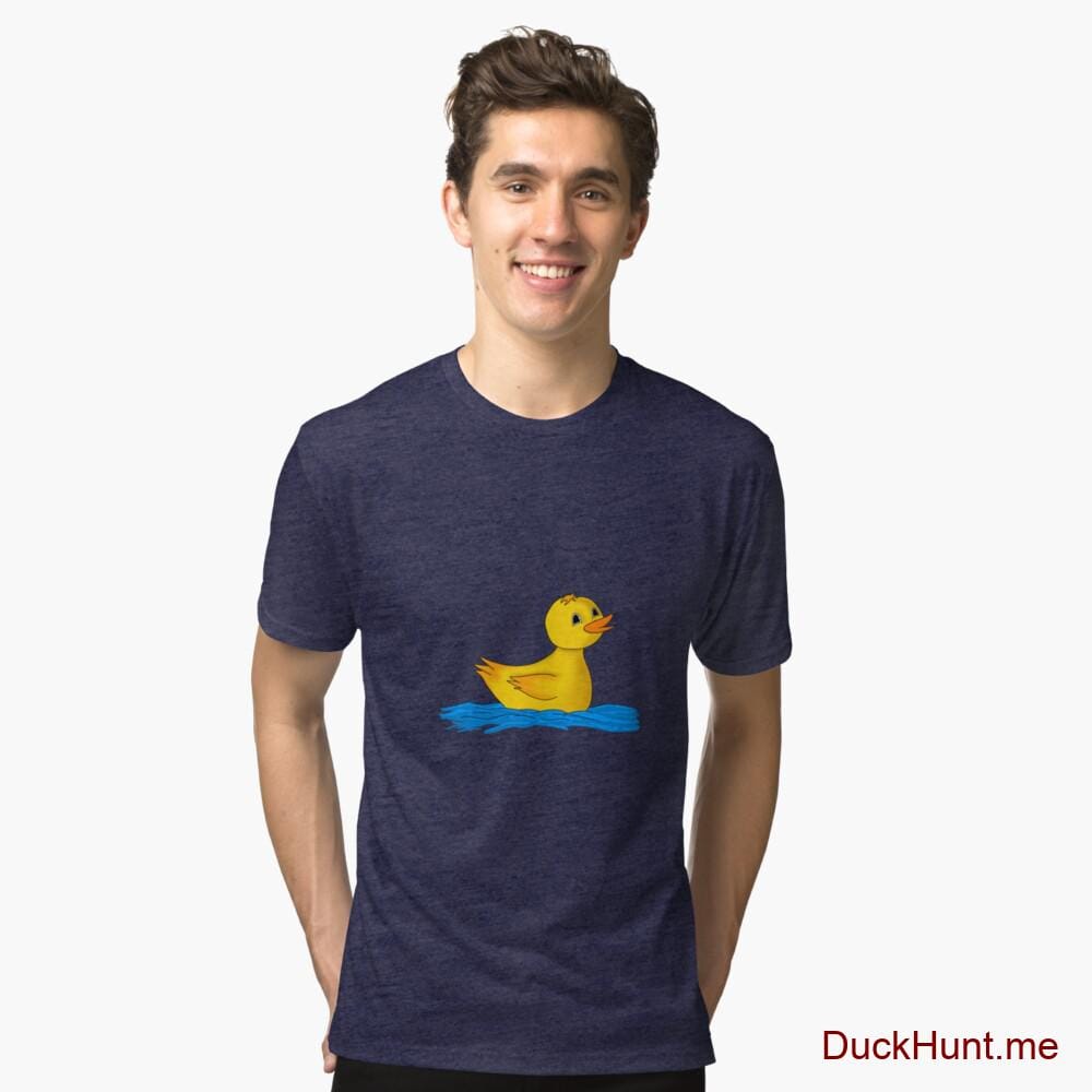 Plastic Duck Navy Tri-blend T-Shirt (Front printed)