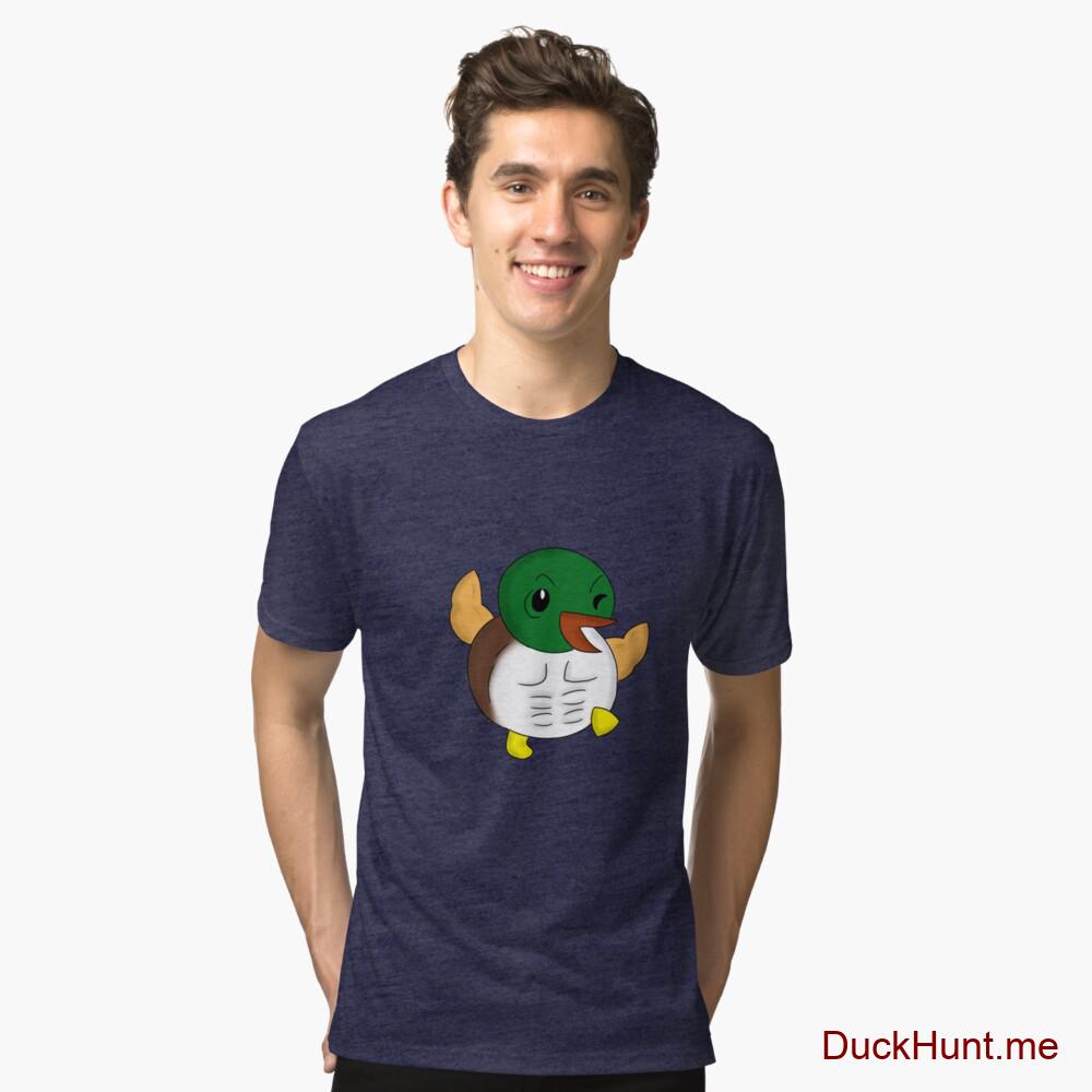 Super duck Navy Tri-blend T-Shirt (Front printed)
