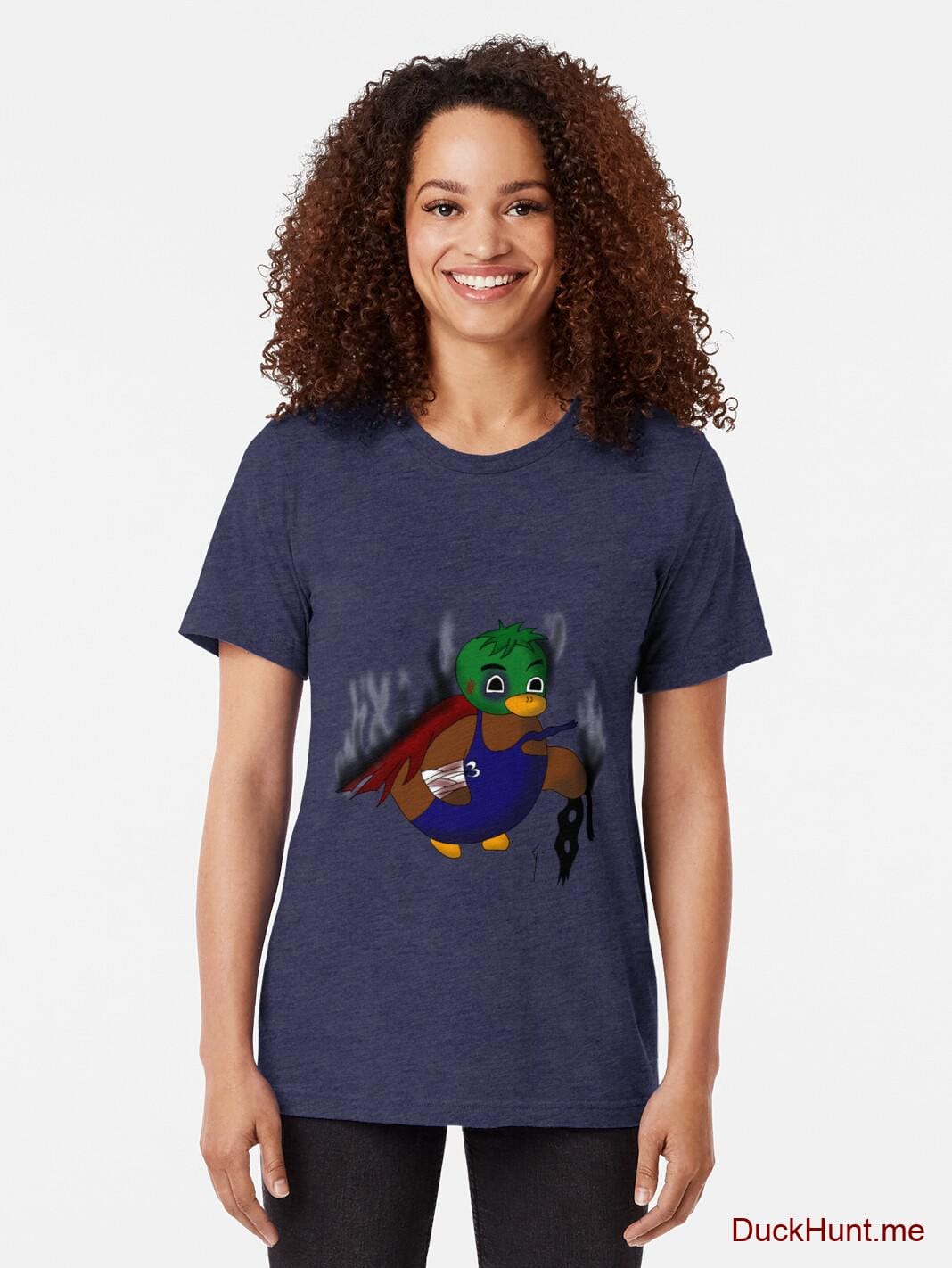 Dead Boss Duck (smoky) Navy Tri-blend T-Shirt (Front printed) alternative image 1