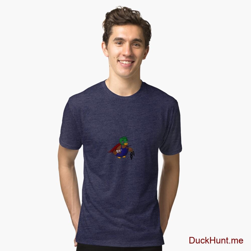 Dead DuckHunt Boss (smokeless) Navy Tri-blend T-Shirt (Front printed)