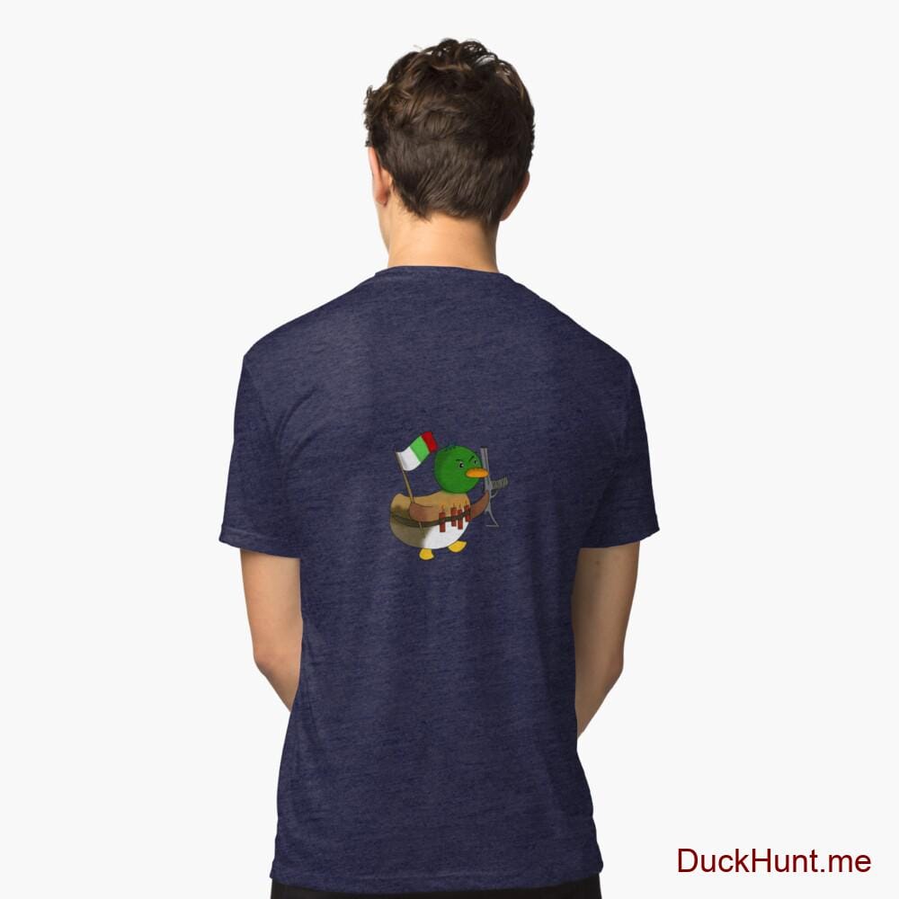 Kamikaze Duck Navy Tri-blend T-Shirt (Back printed)