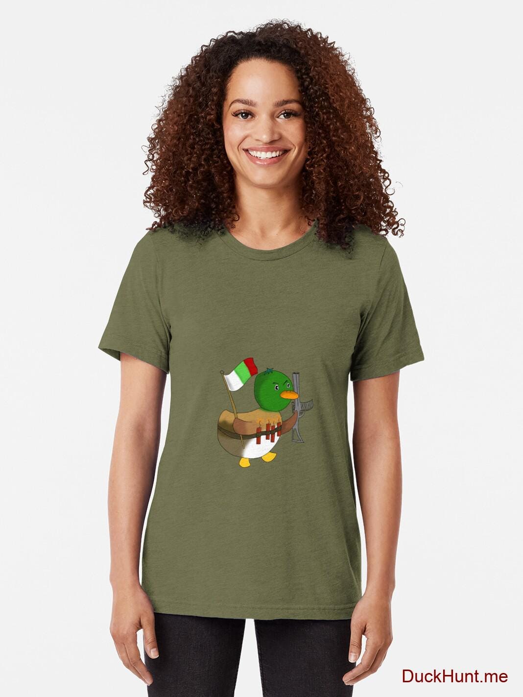 Kamikaze Duck Green Tri-blend T-Shirt (Front printed) alternative image 1
