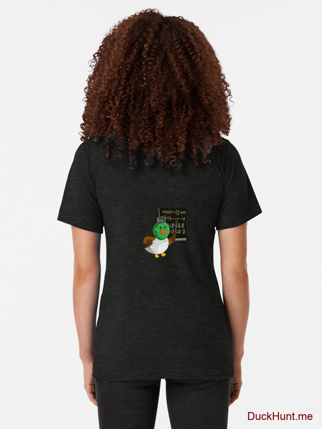 Prof Duck Black Tri-blend T-Shirt (Back printed) alternative image 1